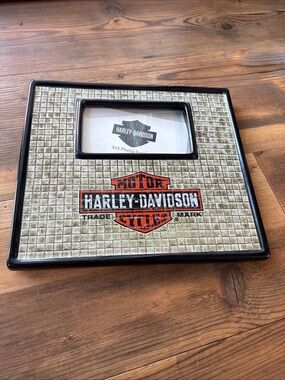 Harley-Davidson Black, Beige and Orange Mosaic Square 3x6 actual Photo Frame